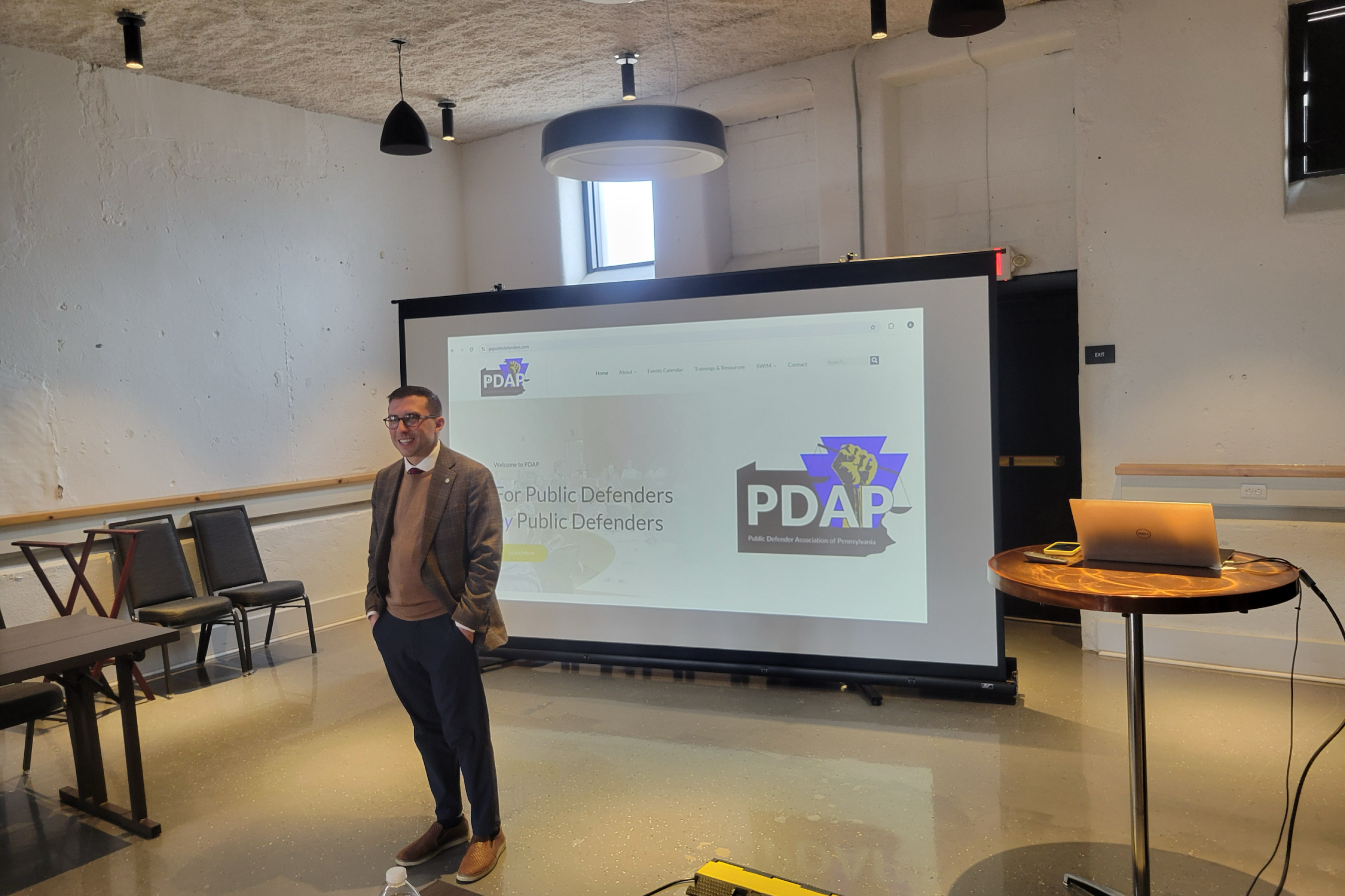 A Magisterial District Judge presenting at the 2025 Emerging Leader Academy bootcamp.